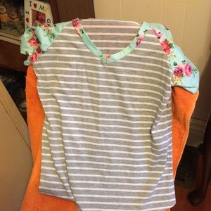 Striped floral t shirt